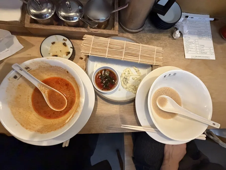Karaage served with two kinds of sauce