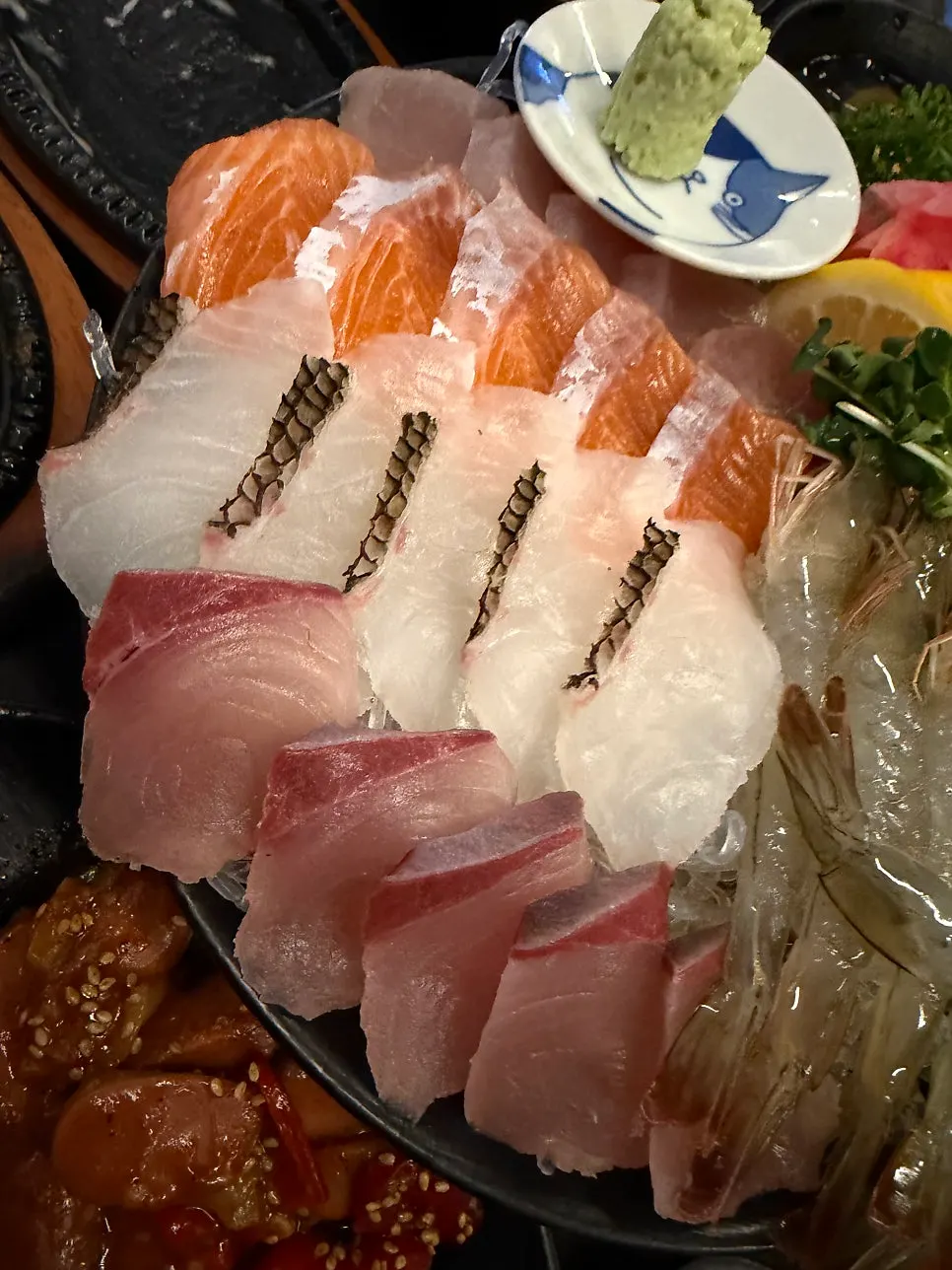 8+ banchan, fried shrimp heads, and spicy fish stew at Rigo Susan in Jeonpo