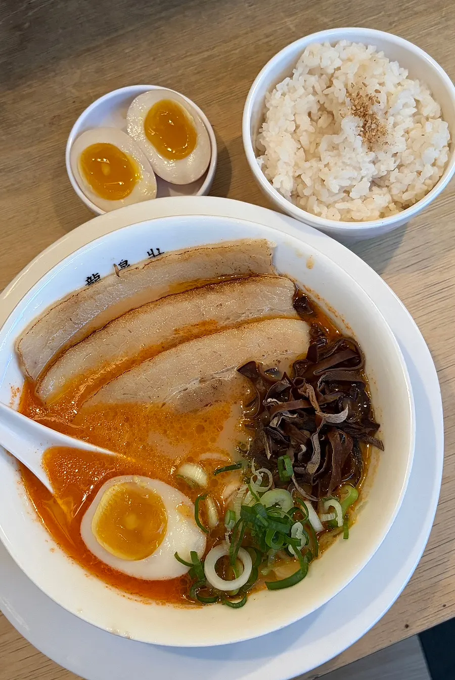 Kara ramen with extra chashu and egg