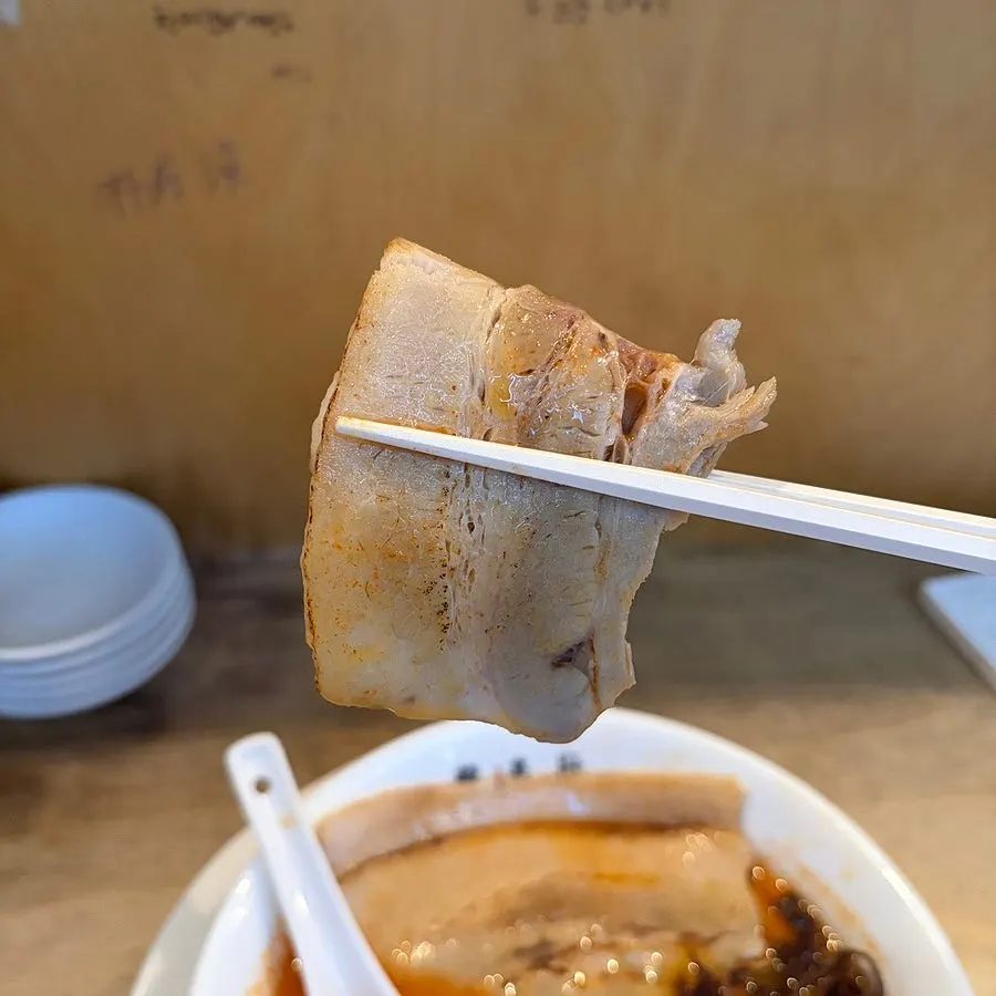 Deliciously spicy tonkotsu ramen broth