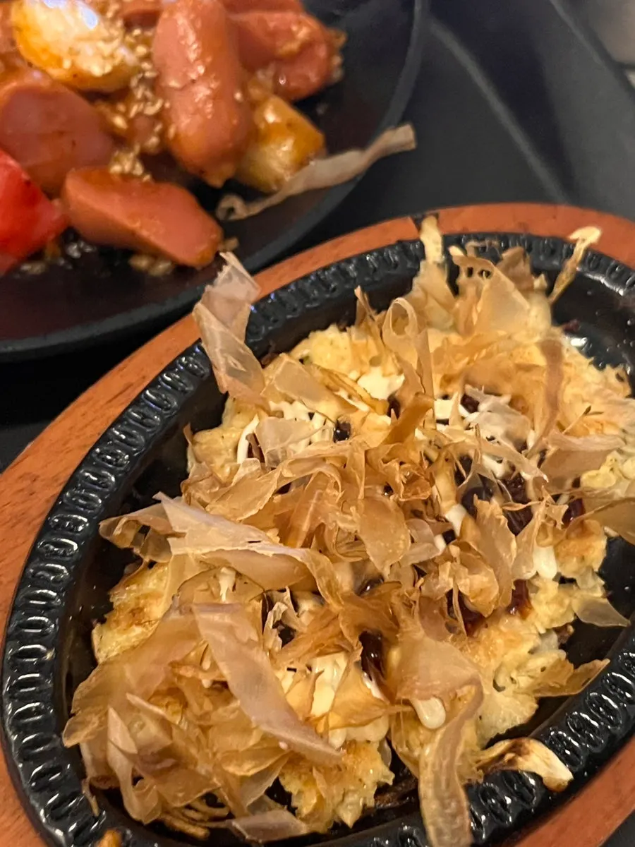 Dubu kimchi and okonomiyaki