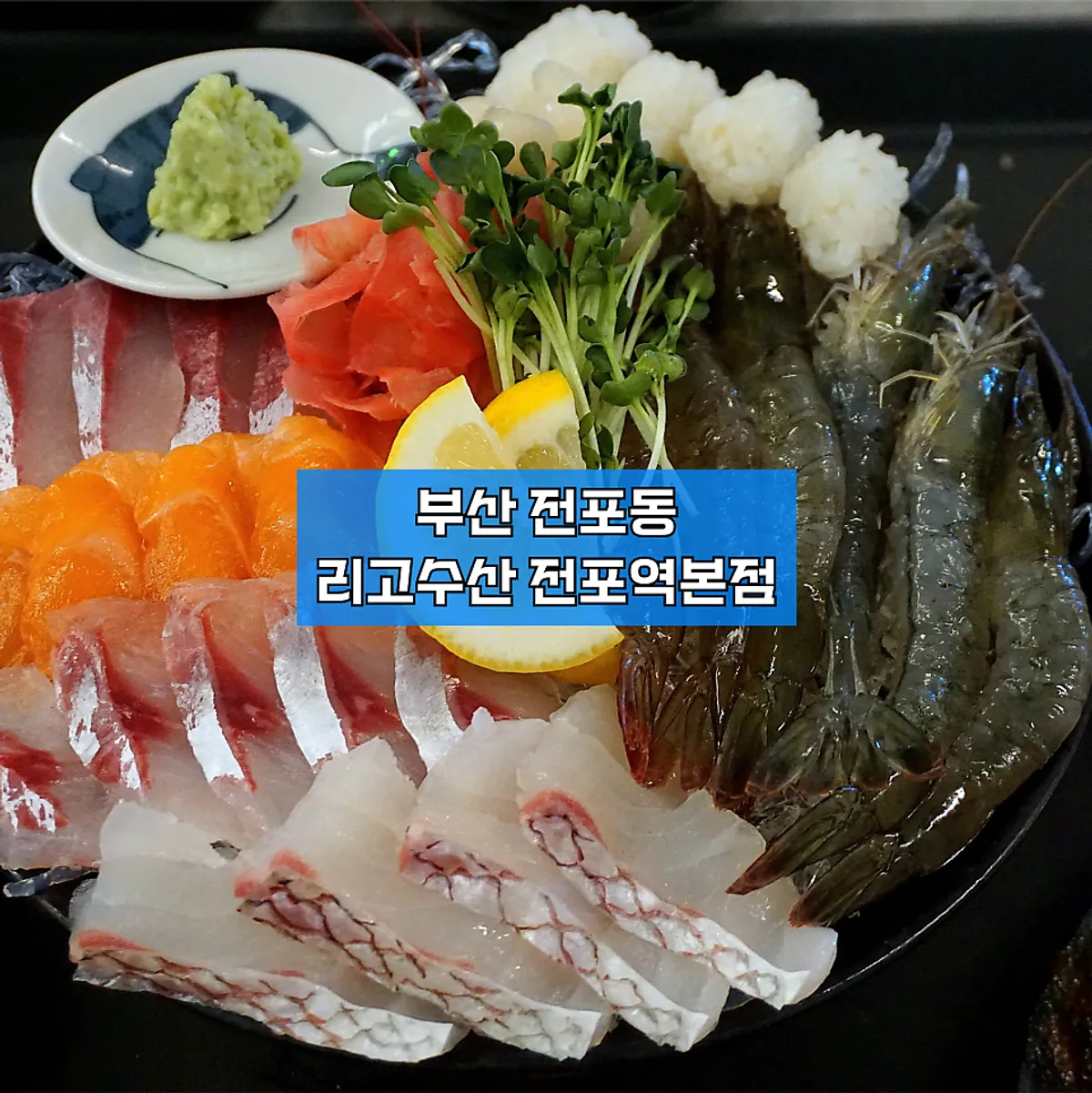 리고수산 전포역본점 모듬회와 생새우 한상