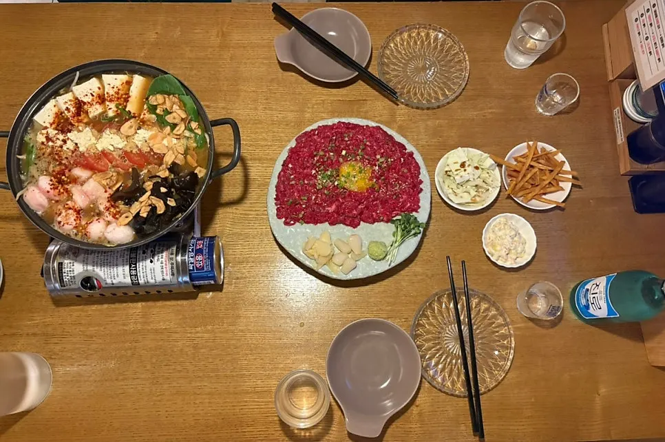 Three complimentary snack dishes