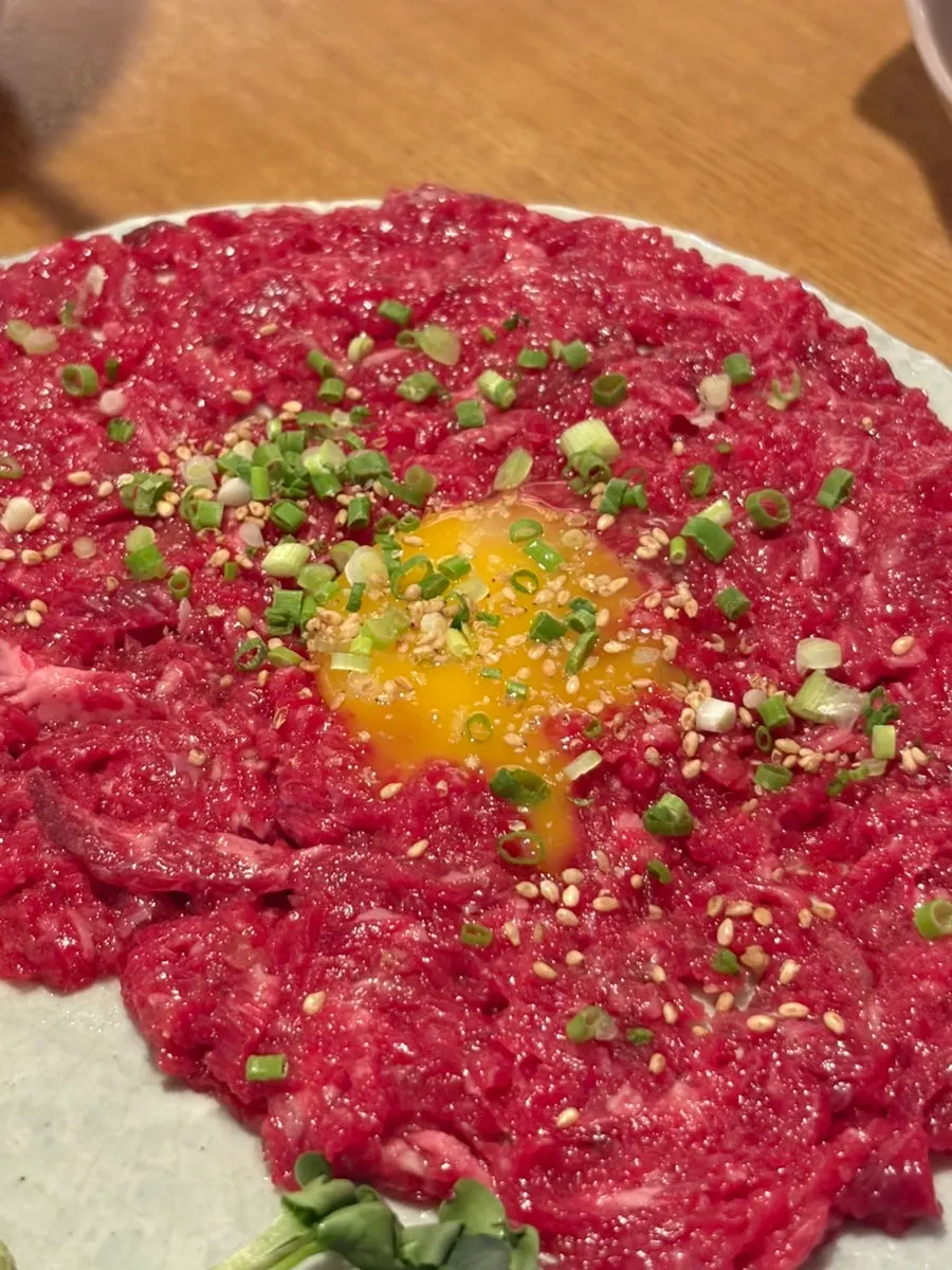 Fresh-looking Korean beef tartare