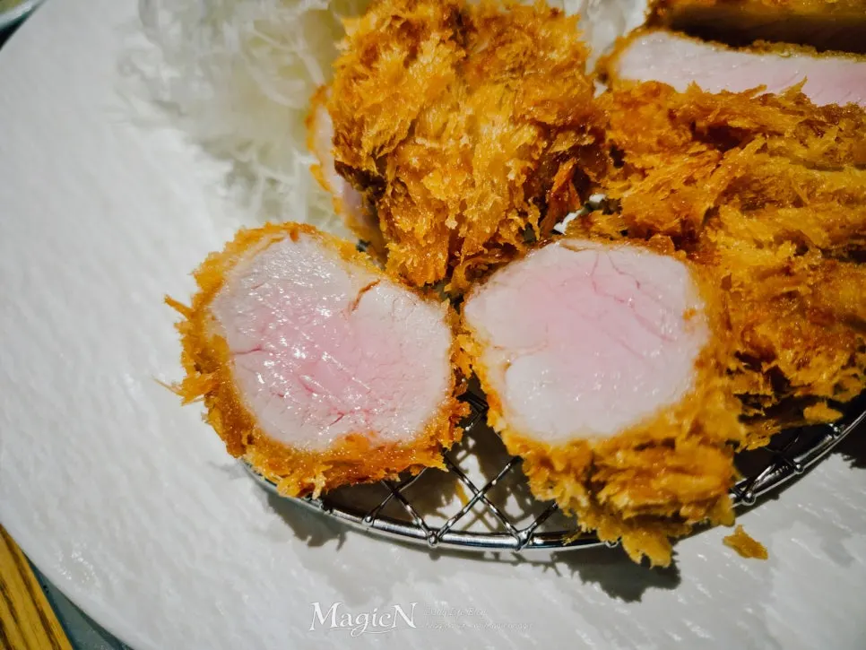 Half-and-half katsu set with cabbage salad