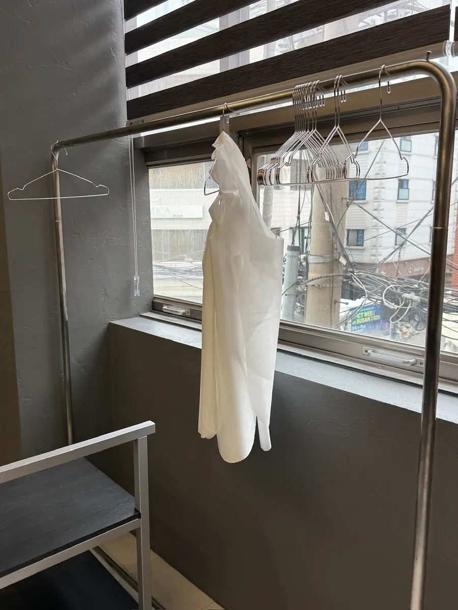 View of the clean, stylish tonkatsu restaurant interior