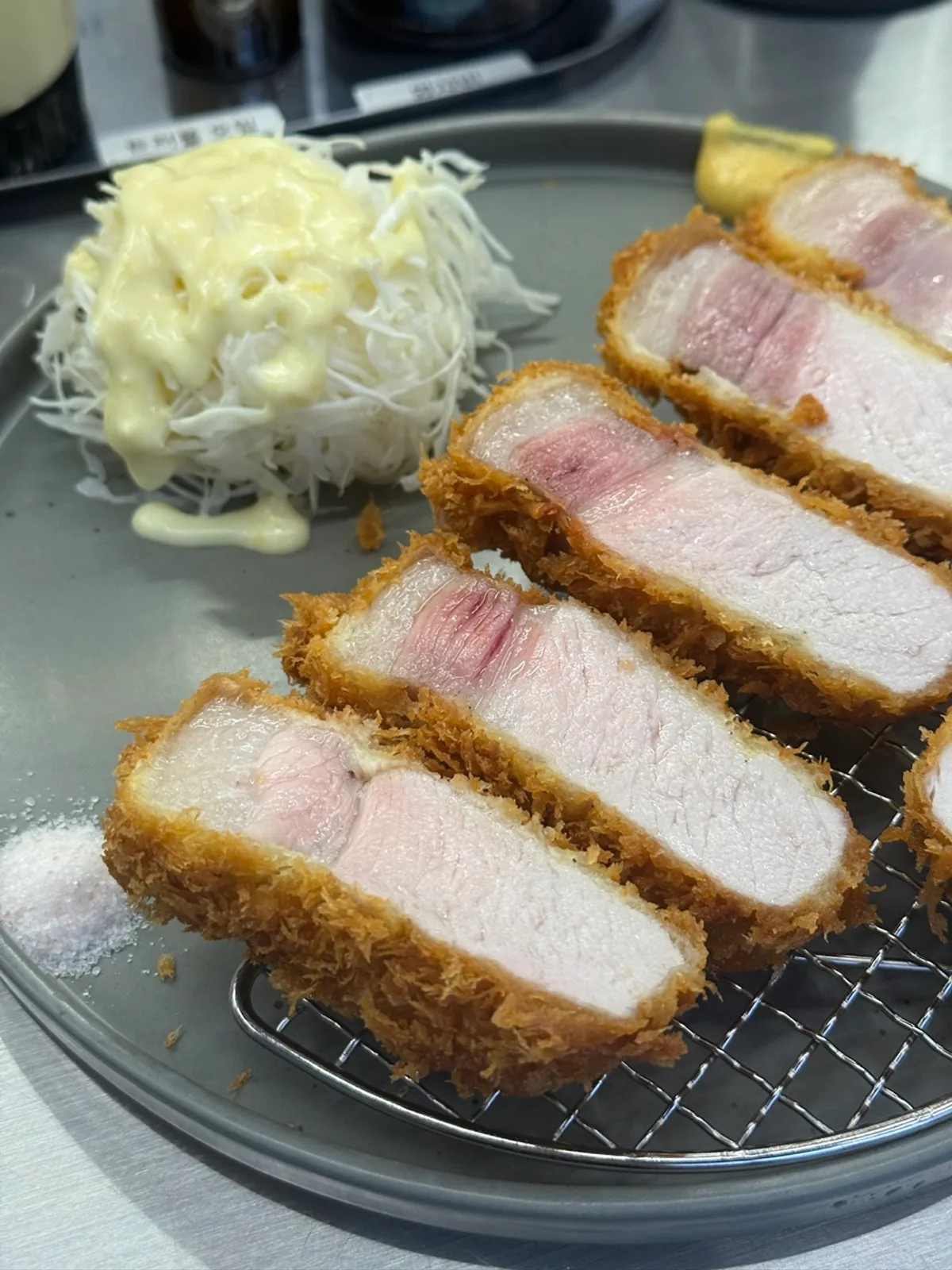 Plate of YBD sang loin katsu with fat attached