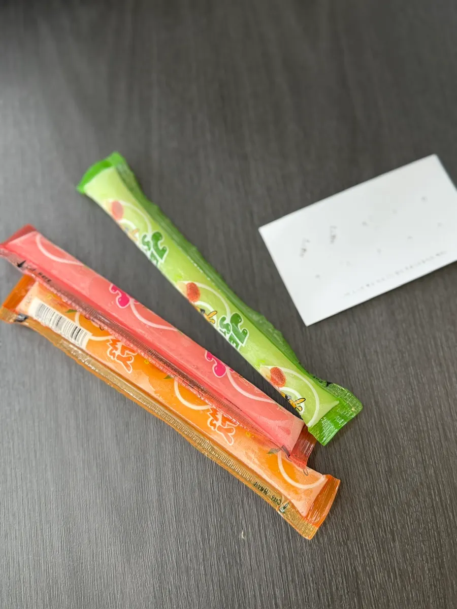 Frozen fruit jelly served for dessert