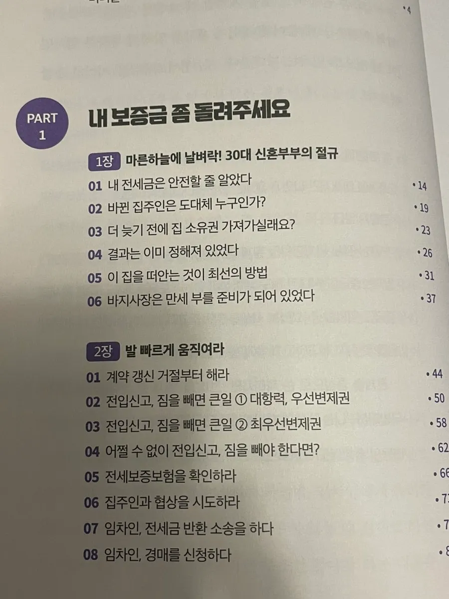 전세 월세 보증금 도서 목차