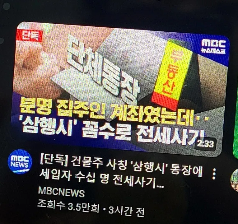전세사기 뉴스 관련 화면