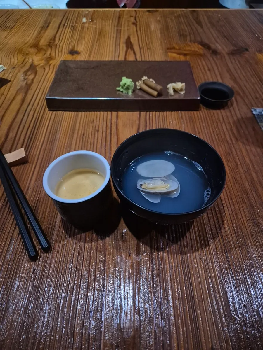 Abalone topped with gaejang sauce