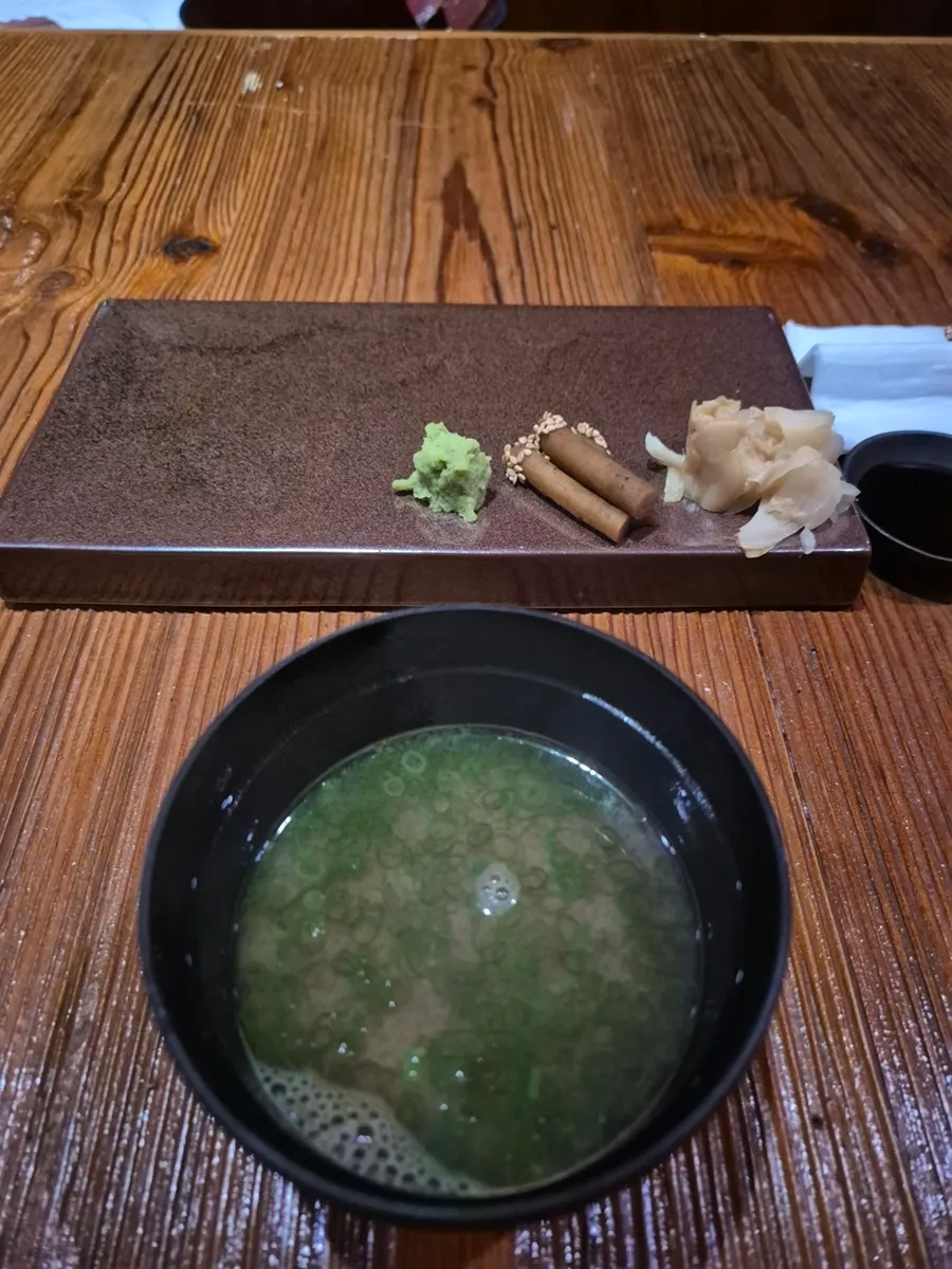 A piece of sea bass sushi