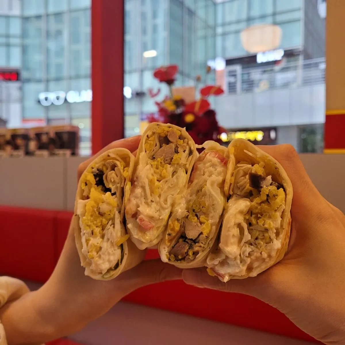 Cross-section comparison of the burrito and kebab