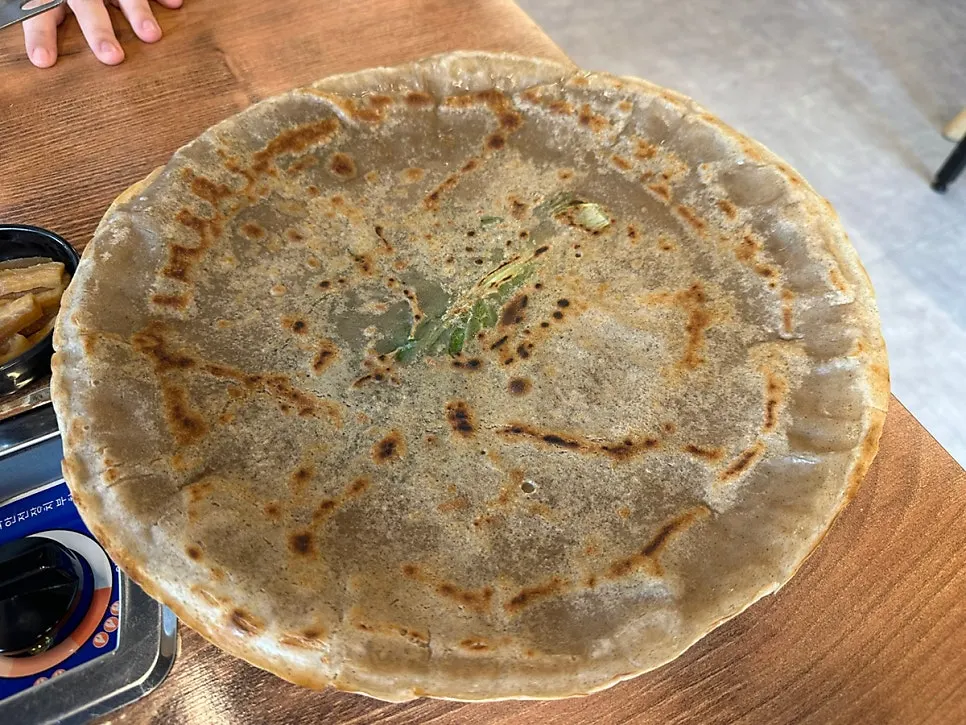 Bongpyeong buckwheat pancake served first
