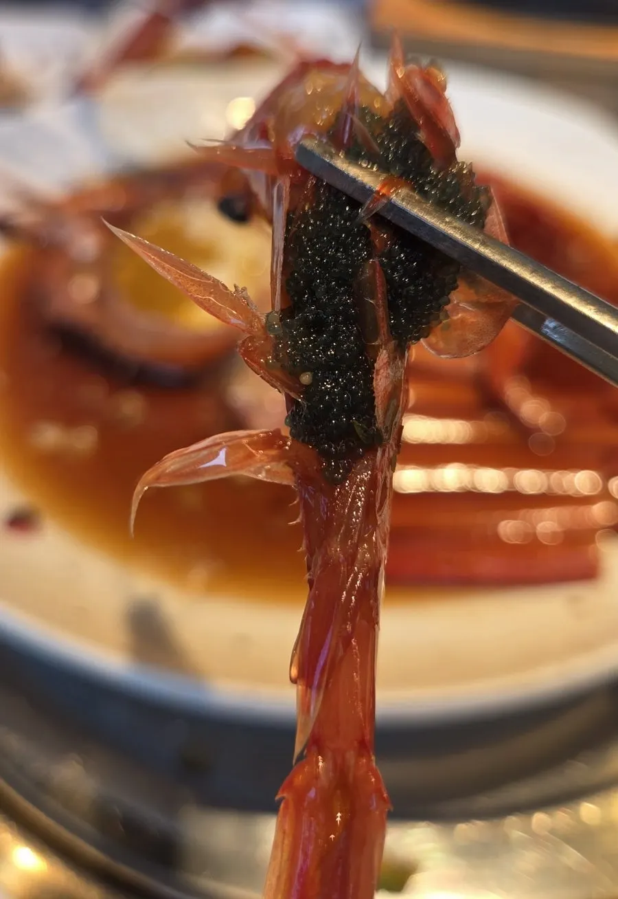 Jin Seiromushi soy-marinated red crab with stone-pot rice