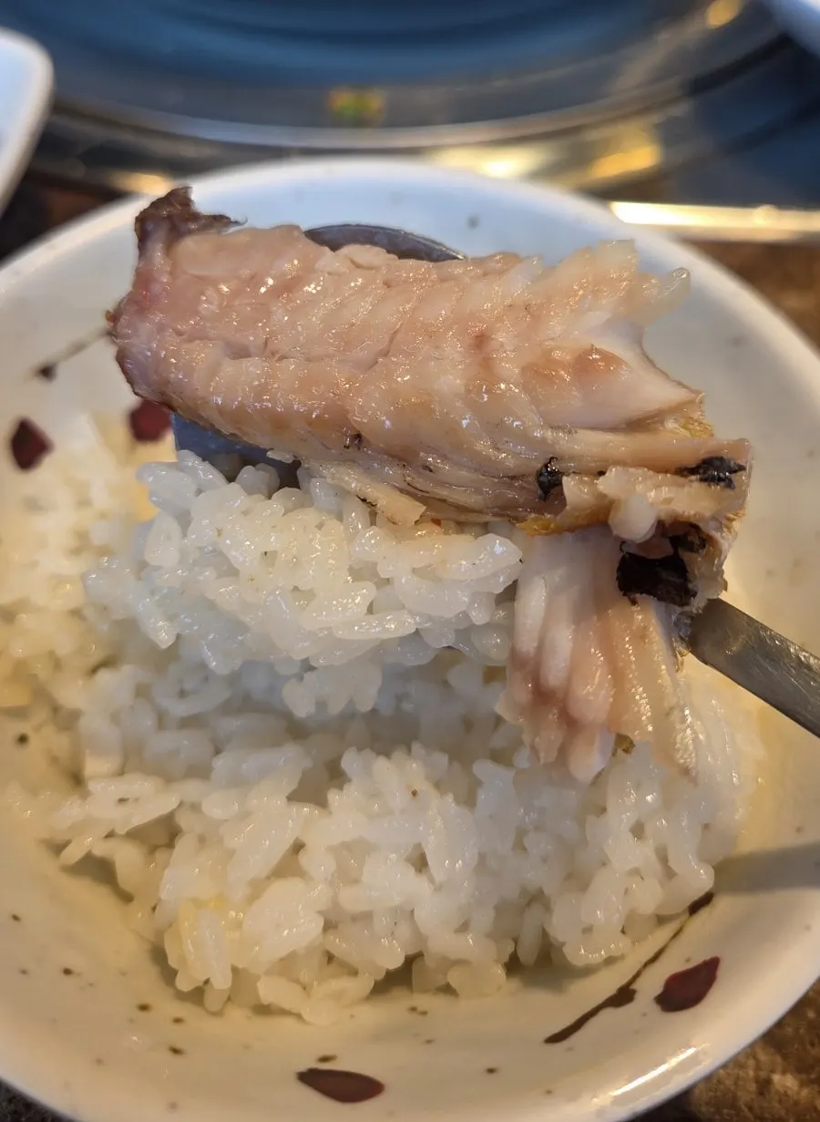Soy-marinated shrimp as a set meal at Jin Seiromushi