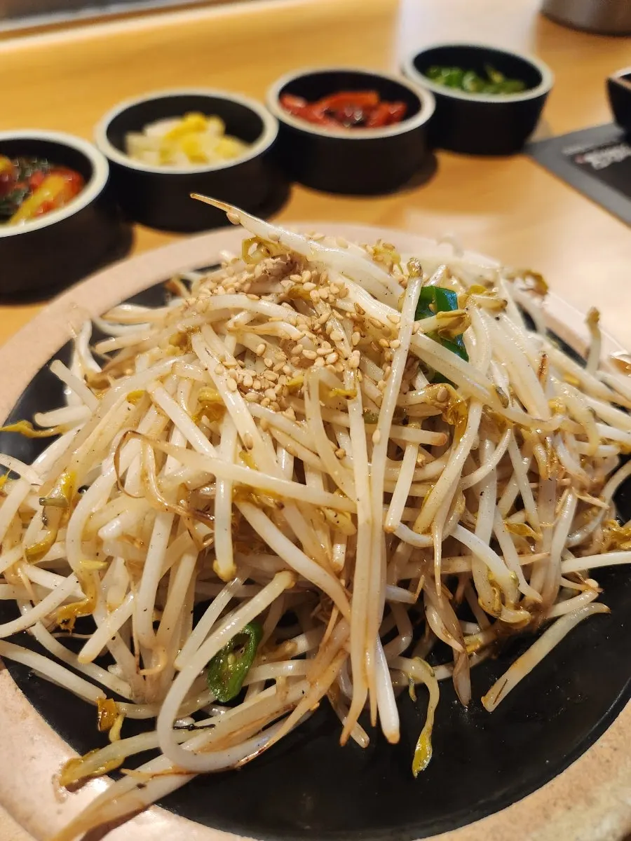 Four kinds of side dishes neatly served