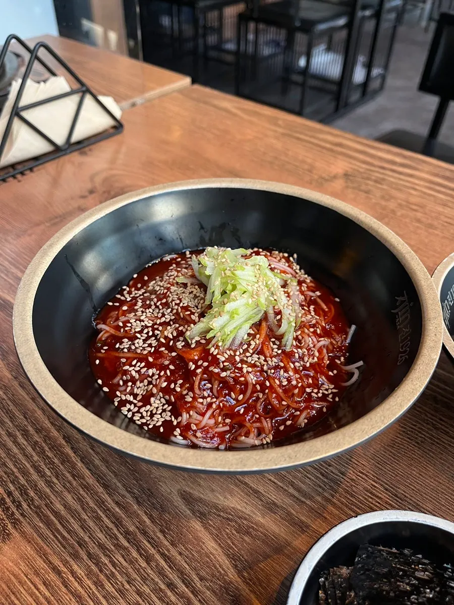Sweet and tangy bibim guksu for a palate cleanse