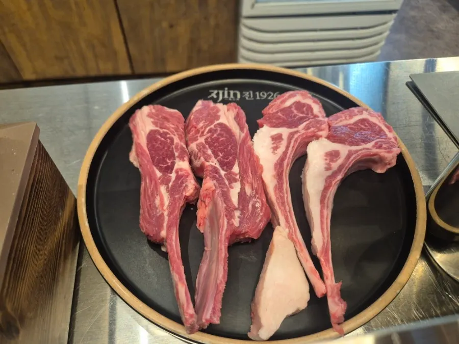 Menu of lamb cuts at Jin 1926 Dasan Branch