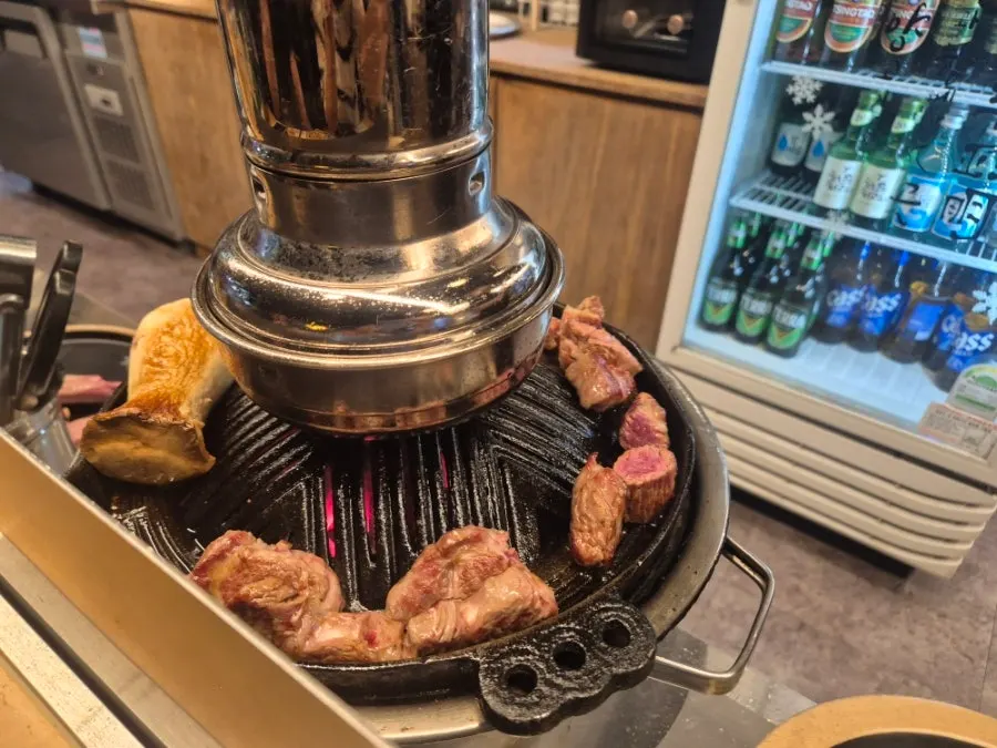 French rack and lamb ribs shared between two people