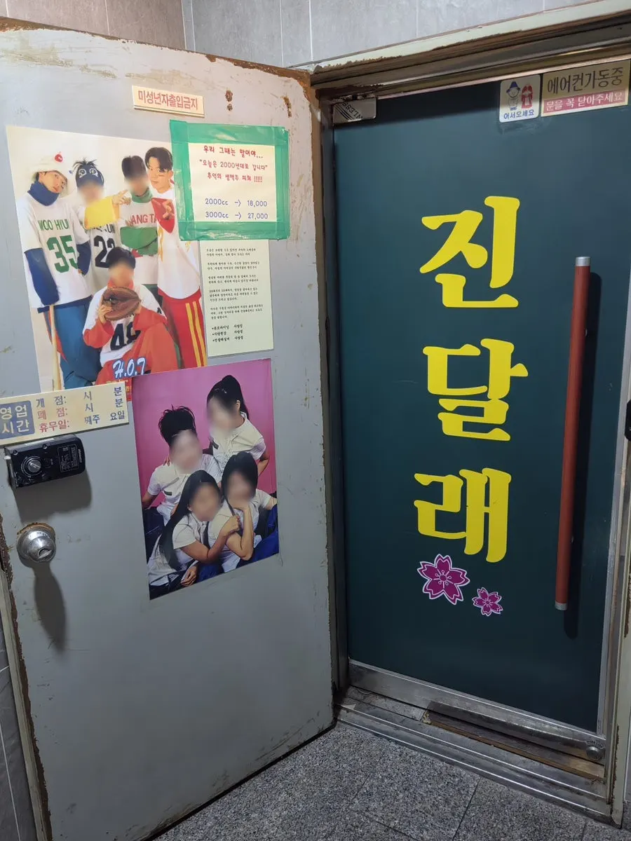 Retro 'Jindallae Soju Beer' signage