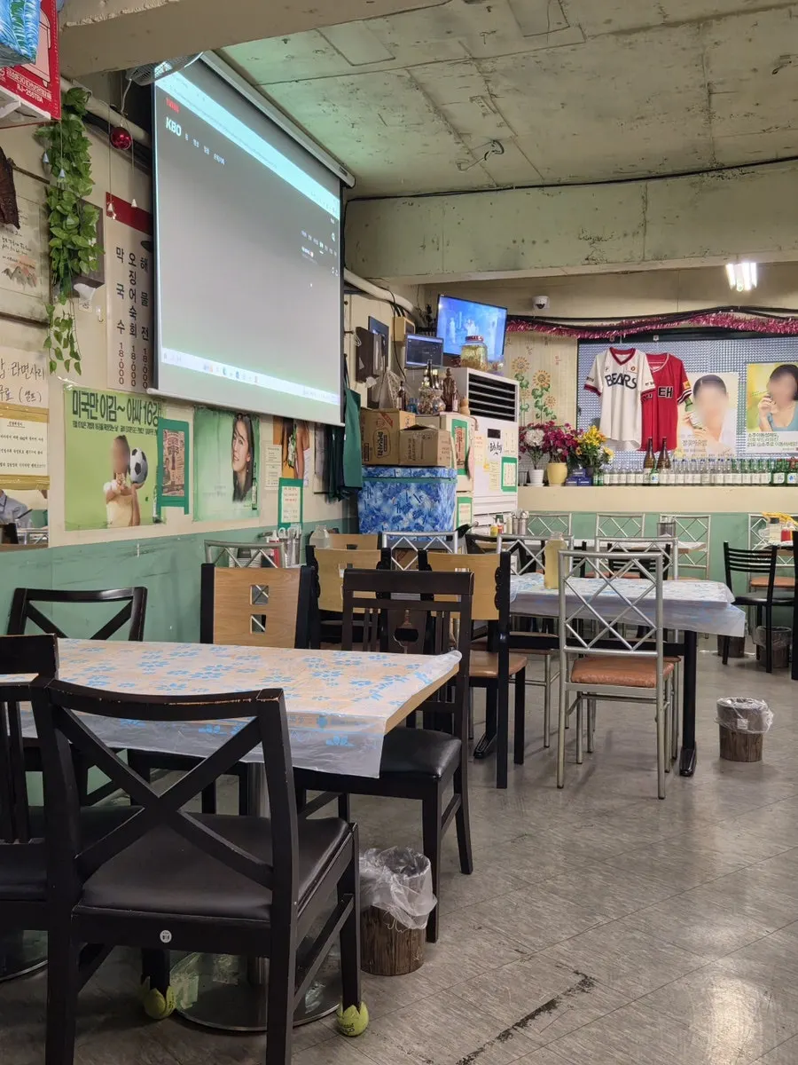 Interior with 90s-style old soju posters