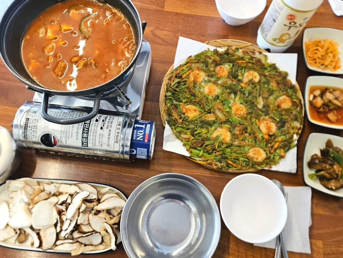 진된장 분당 정자점 된장찌개와 전 상차림