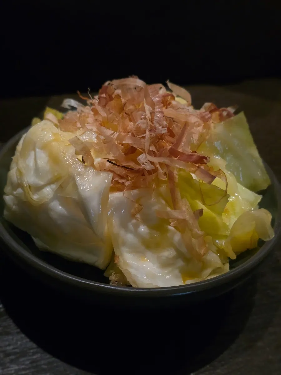 Cabbage with katsuobushi served as a basic side dish