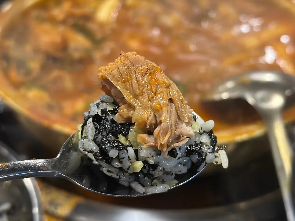 Rice balls served alongside the braised ribs
