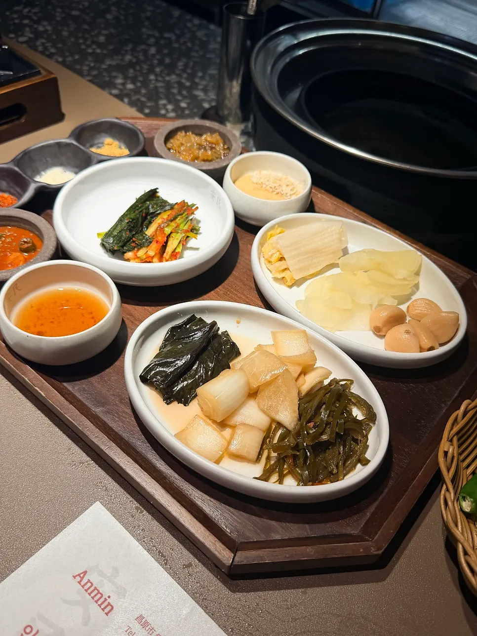 Anmin Jinhae menu board and half-pig set details