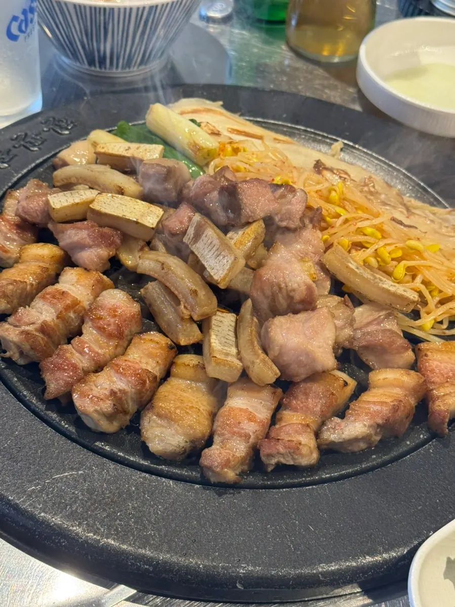 Table set with basic side dishes alongside the meat