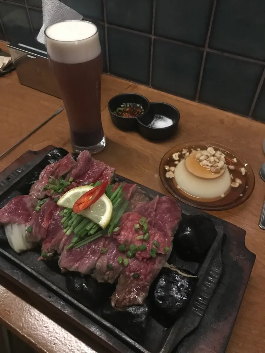 Meal and dessert ordered at Oyat-ri