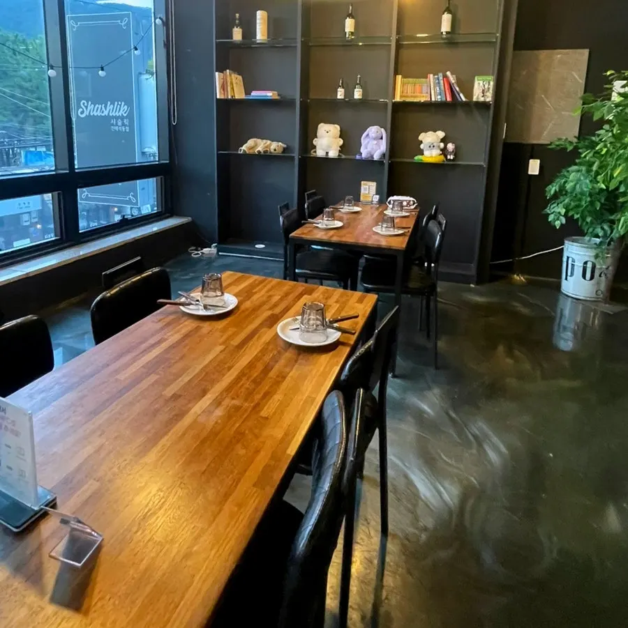 A table seat by the window