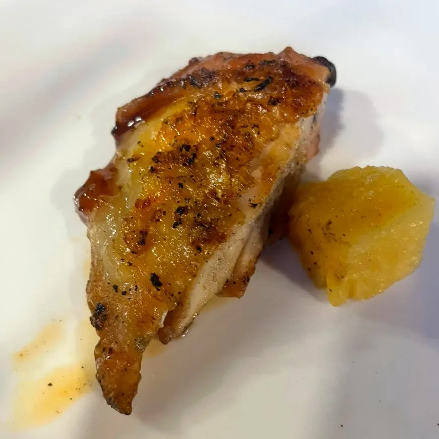 Close-up of beef skirt skewer