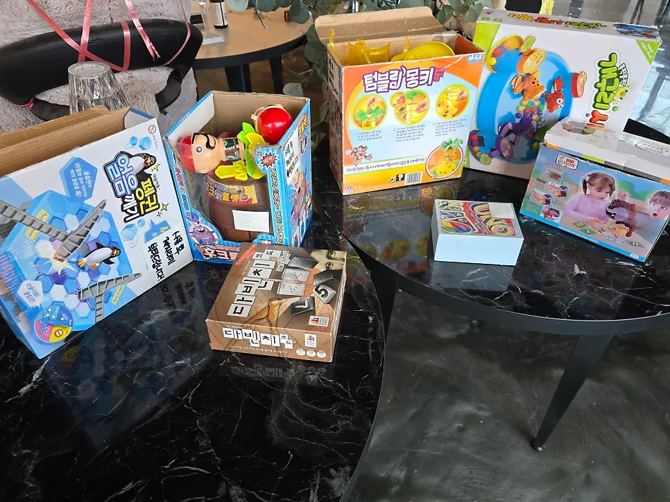 Various board games available at the restaurant