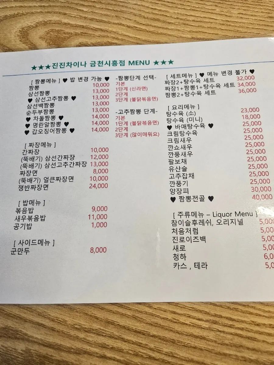 Sign advertising the charcoal-fired jjamppong specialty