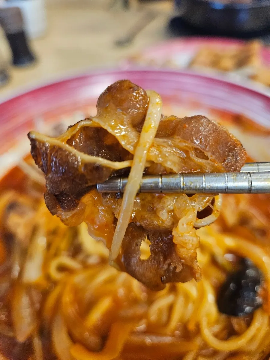 A spoonful of chadolbagi jjamppong broth