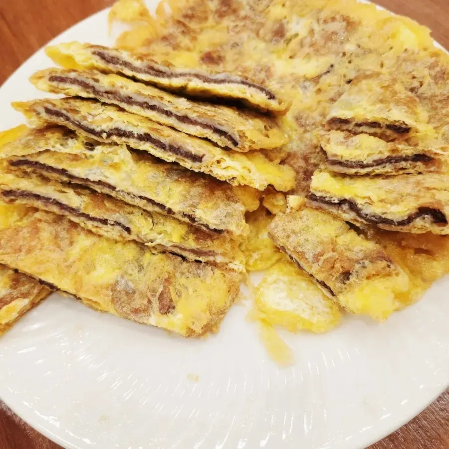 Three slabs of yukjeon made with 1++ hanwoo