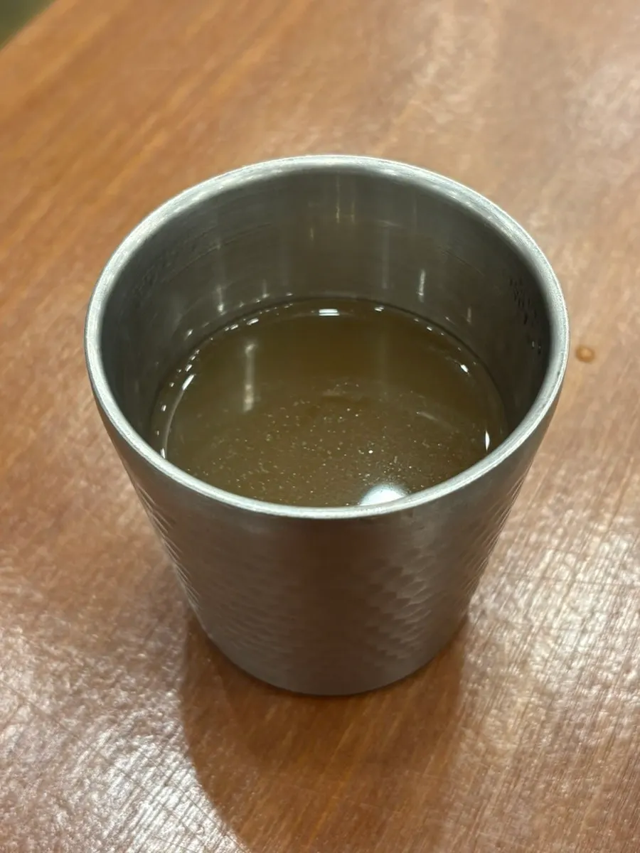 Hot broth at the self-service bar