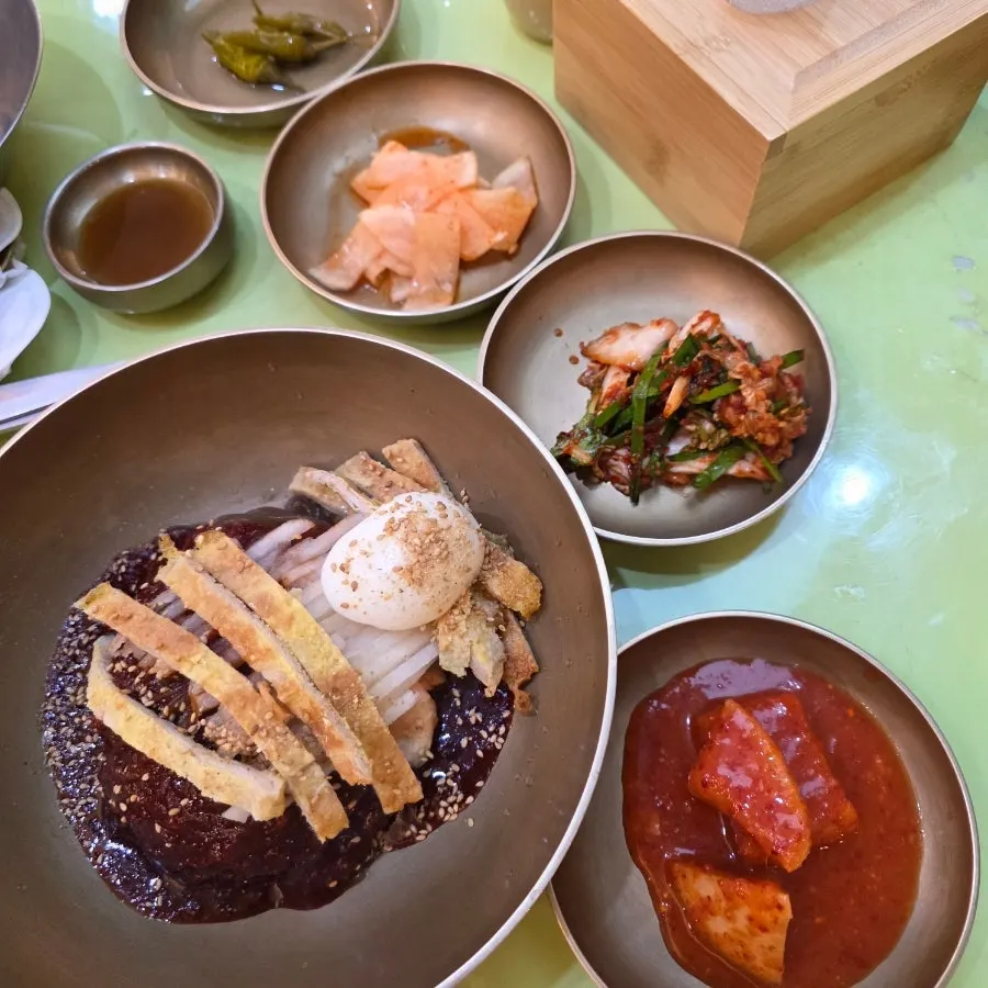 Plate of ujeon, Korean beef pan-fried in buckwheat flour