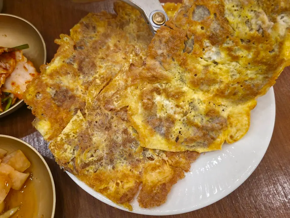 A plate of Korean beef wujeon served at the table