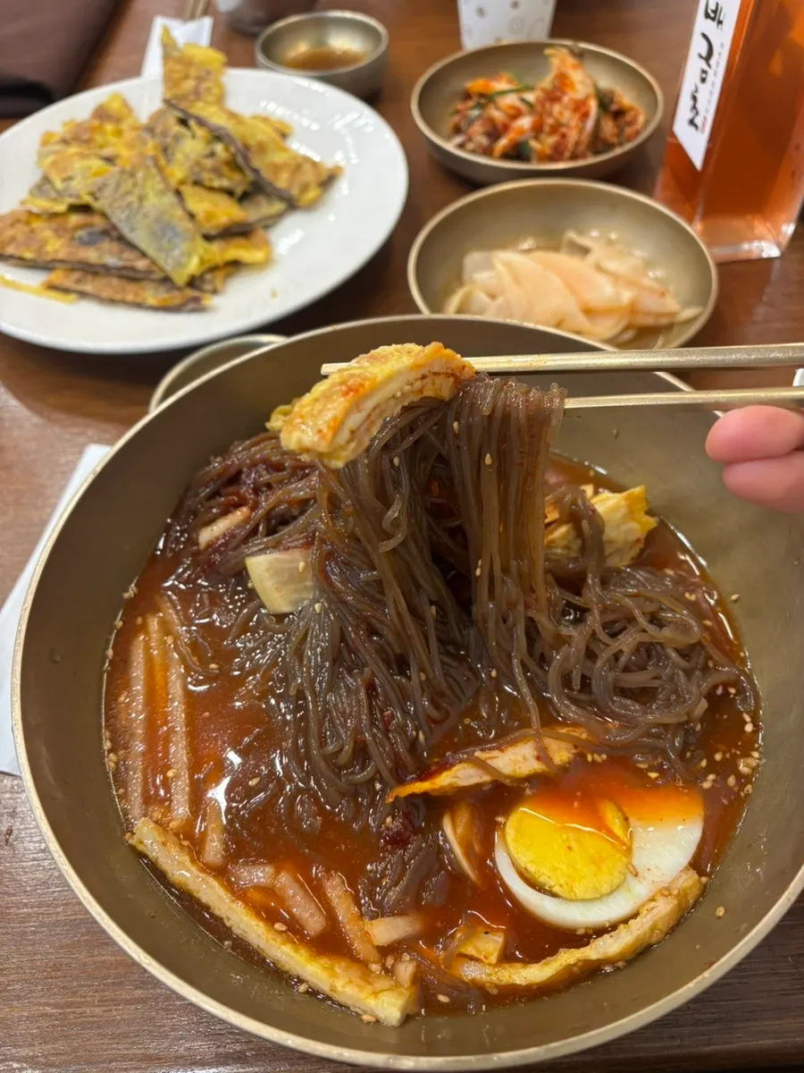 Freshly pan-fried beef yukjeon