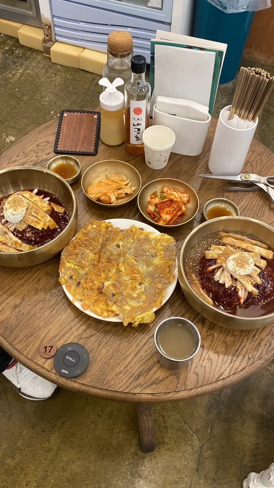 Final shot of a bowl of Jinju naengmyeon