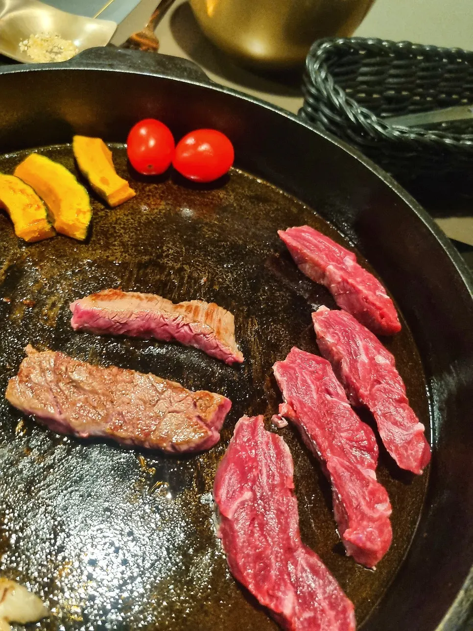 Grilled anchangsal with three dipping sauces