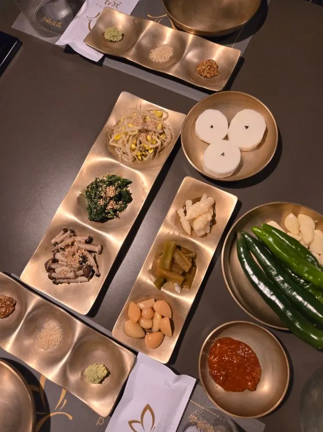Pickled side dishes including chorogi and gungchae