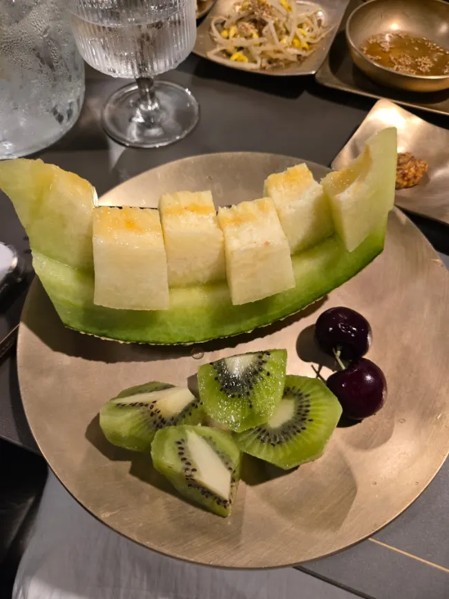 Melon dessert served after the meal