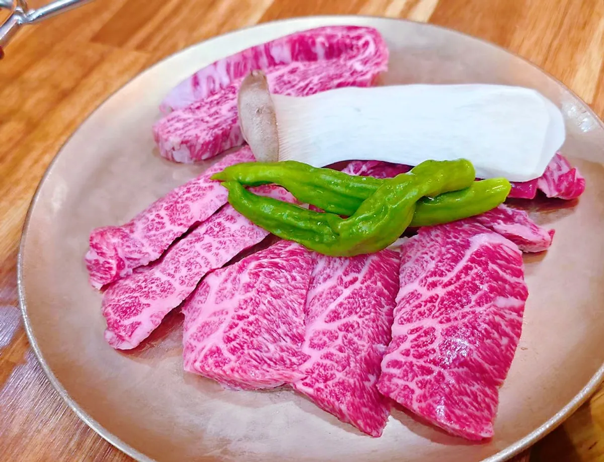 한우명품 상차림 전체 테이블