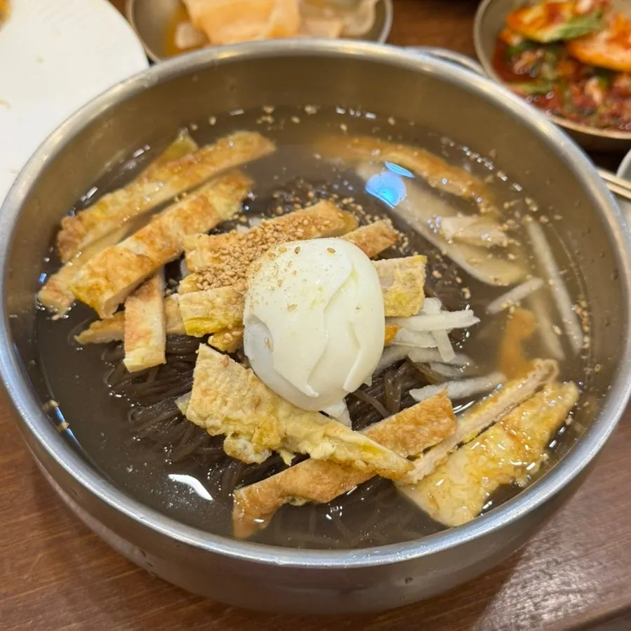 A piece of ujeon eaten as an appetizer