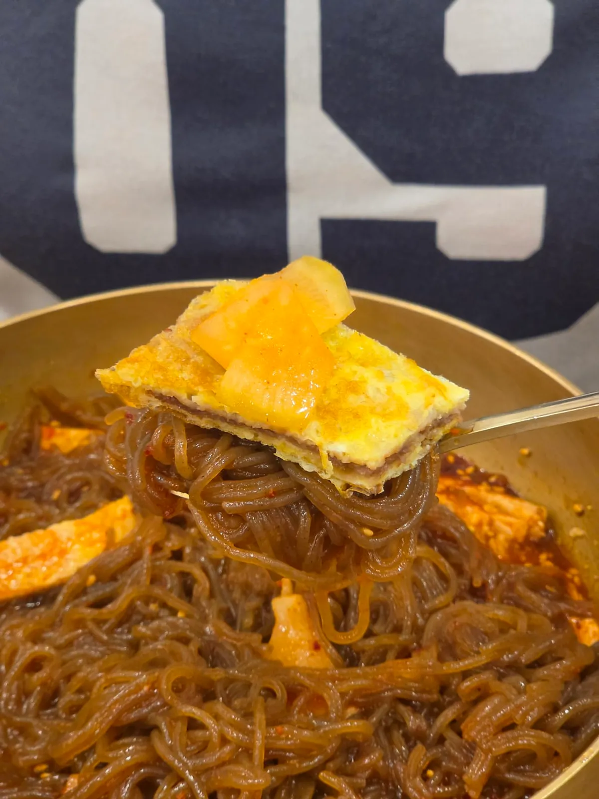 Naengmyeon and Korean beef yukjeon served together