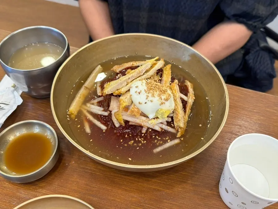 Jinju naengmyeon buckwheat noodles mixed with broth